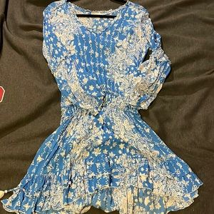 Poupette St Barth’s size small blue and white sinch dress